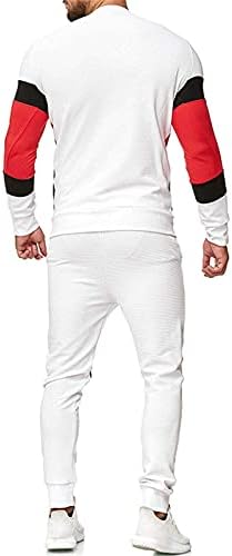 Tracksuip Men's Op вратот со долг ракав Печатен спортски сет, маичка за џемпери на врвот+панталони поставува тенки спортови костуми
