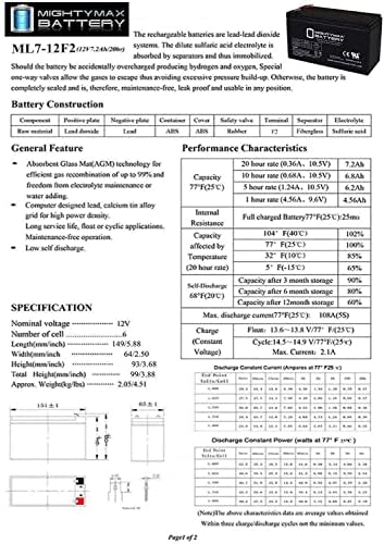 12в 7ах Ф2 Замена Батерија ЗА Апц Резервни КОПИИ 600 БН600-6 Пакет