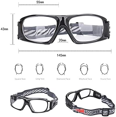 „N/A“ Soogree Sport Glass за мажи жени кошарка фудбалски спортски очила против магла шок судир