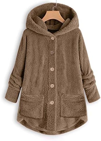 Фрагарни палта за жени, жени моден кадифен џеб зимски пак -работа со долг ракав чувајте ги ушите на мачки топол палто