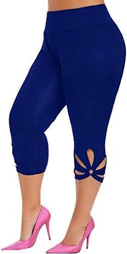 Yubnlvae јога панталони за жени со високи половини еластично тенок вклопување плус Sizse L-5XL цврсти вежби за вежби со должина на теле