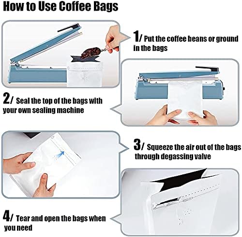 Бела Крафт хартија стојат на торба за кафе/рамна дно торбичка за кафе со еден начин што го дегрира вентилот и страничниот патент