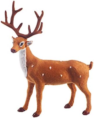 Општа декоративна фигура на елени, пластична скулптура на ирваси Зимска Божиќна декорација Елк Статуа, животинска фигура за дневна соба, канцеларија,