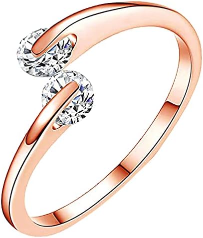 Женски прстени модни мониста отворени прстени за прилагодлив прстен за прсти за анксиозност за жени единечен спирален свадбен бенд накит за