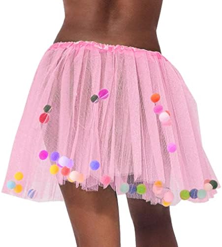 Cosydays женски туту здолниште со пуфти топки слоевити за возрасни здолништа со тули, еластични миленици за меурчиња за забава, танцувачки фустан