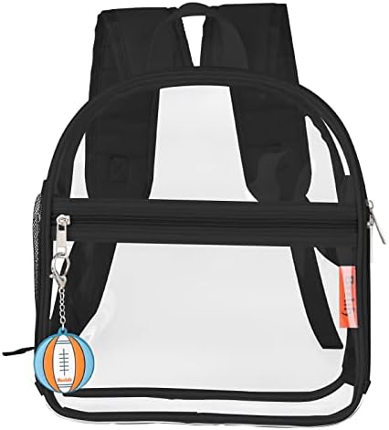 Beelify Mini Clear Bandpack 12x12x6, Clear Bag Stadium одобрен за фестивалски игри, спортски настани, концерти, црни…