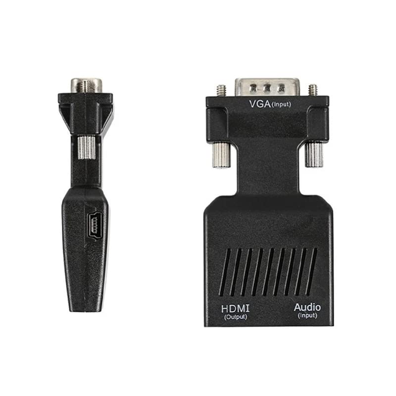 HD 1080P VGA до HDMI-компатибилен конвертор адаптер со аудио за компјутерски лаптоп до HDTV проектор HDMI-компатибилен со VGA адаптерот