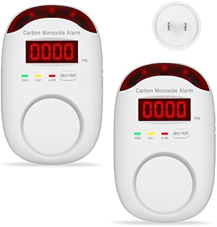 Детектори за јаглерод моноксид, аларм за следење на нивото на Коаббит Ко со лесен и дигитален дисплеј за дома/кујна/спална соба, точни