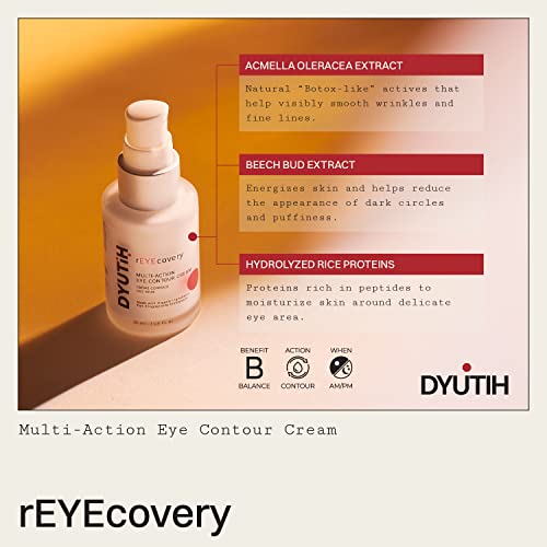 Dyutih Organics Reyecovery Multi-Action Contour Contour Contur со екстракт од був, хијалуронска киселина, екстракт од Acmella oleracea