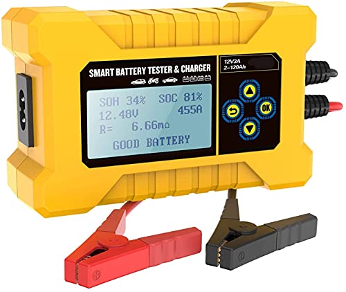 Тестер за батерии 12V полнење на батерии за полнење на батерии за полнење/тестирање на вртење на батерии 100-2400 CCA Одржување