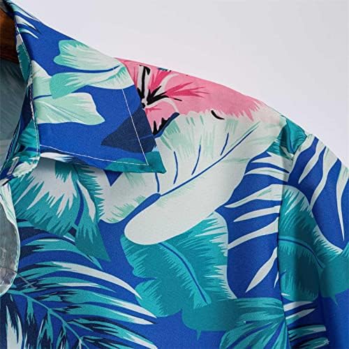 2023 година Нова лесна машка лабава лапава боја за печатење кратка манжетна кошула кошула песок плажа Хавајски летен врвен шарен мета