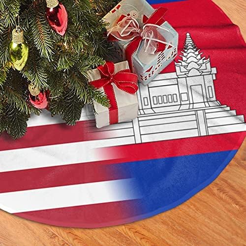 Елка Здолниште, 30-48 Инчен Американско Знаме И Камбоџа-Знаме Дрво Мат За Божиќ Украси Празник Партија Орнаменти
