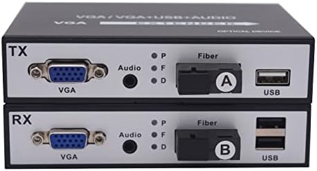 Primeda VGA преку конвертори на екстендери на влакна, видео аудио над оптички влакна, SC порта за влакна, SingleMode до 20 км некомпресирани,