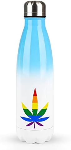 ЛГБТ плевел геј гордост изолирана шише со вода од не'рѓосувачки челик Тумблер Кока -кригла чаша за пиење со капакот на протекување