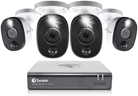 SWANN HOME DVR Security Camera Camera со 1TB HDD, 8 канална 4 камера, 1080p Full HD Video, затворен или отворен жичен надзор CCTV,