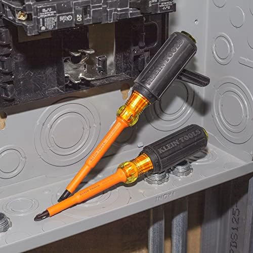 Клајн алатки 33532-ins Електричен изолиран шрафцигер сет од 2, 4-инчни филипс и кабинет, направен во САД