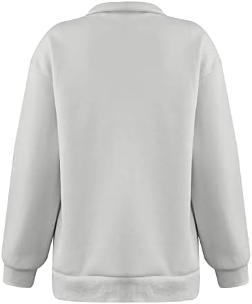 Обични врвови за жени четвртина поштенски печатени џемпери со долги ракави слатки кошули за жени