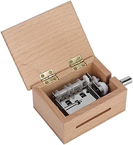 Wybfztt-188 дрвена музичка кутија со рачно обележана DIY музичка кутија Делови за подароци со празно 7 парчиња празна хартиена лента