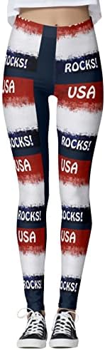 Американско знаме Патриотско нозе, женска контрола на стомакот, патриотско американско знаме јога панталони, обичен тренинг јога џогирање