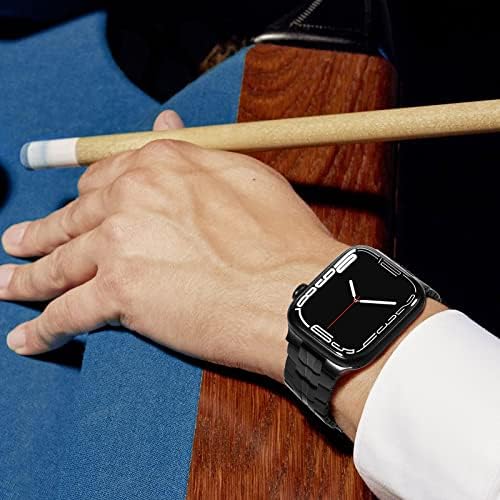 Компатибилен со Apple Watch Ultra Band 49mm 45mm 44mm 42mm, Нерѓосувачки Челик Метална Врска Преклопен Затворач за Iwatch Серија
