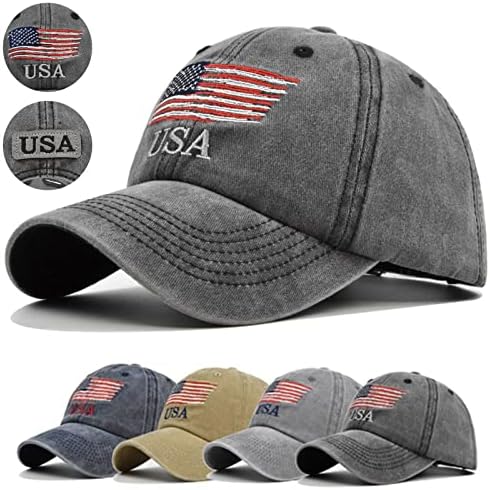 Денот на независноста измие растојано класично американско знаме САД писма Везење Бејзбол капа Камиер Капа капа капа