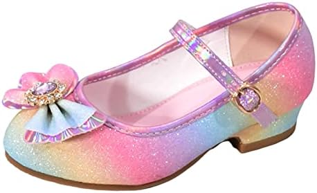 Деца чевли со дијамантски сјајни сандали принцези чевли лак високи потпетици покажуваат принцези чевли чорапи чевли дете