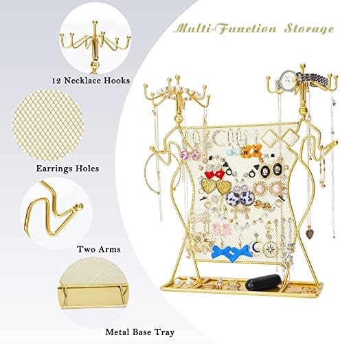 Преклоплива Акрилна Кутија за складирање Накит организатор на накит со Огледало И Кула За Накит Организатор За Обетки Нараквици
