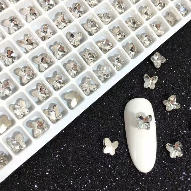 5мм мини точка пеперутка ринестон Сјаен кристал камен лето 3Д нокти за декорации за декорација 30/100 парчиња