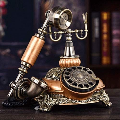 Телефон XJJZS - Класичен гроздобер ретро телефон, старомоден ротари телефонски ротирачки бирање антички фиксна линија
