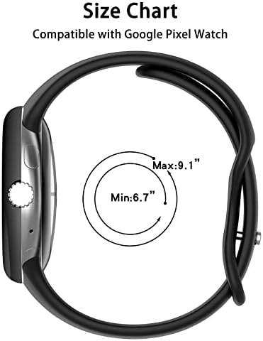 Lyfatz компатибилен со Google Pixel Watch Watch Bands For Women Men, тенок тенок стилски траен мек силиконски тенок шупнат спортски опсег