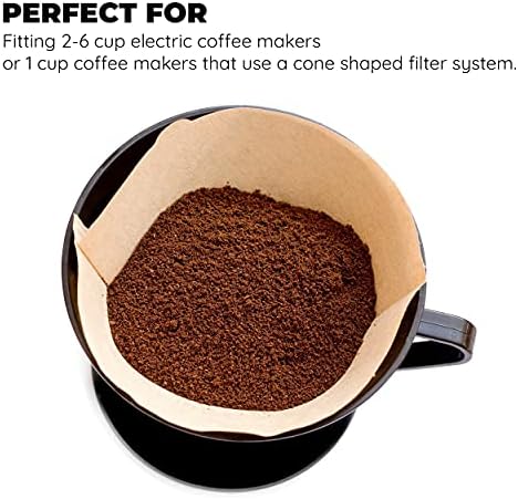 Queent Fill N Brew Premansable 2 филтри за кафе, форма на конус - 100 брои по пакет, 1 пакет