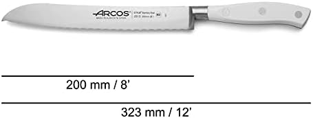 АРКОС Леб Нож 8 Инчен Нерѓосувачки Челик. Кујнски Назабен Нож со Handономска Полиоксиметиленска Рачка и Сечило од 200мм. Серија Ривиера