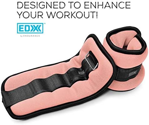 EDX прилагодливи тегови на глуждот | Лента за тежина на рака, нога и зглоб | Фитнес, одење, џогирање, тренингот, кревање 2 пакувања