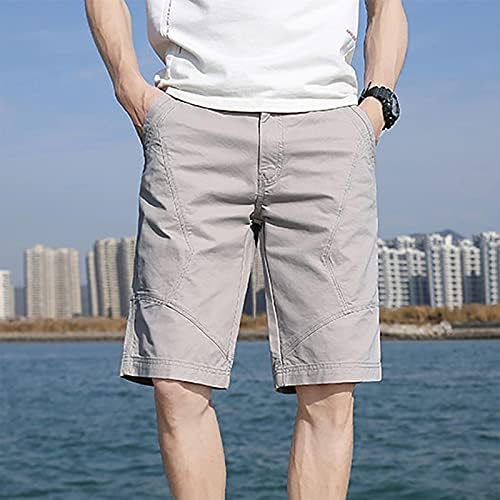 Менс шорцеви машка модна боја џебни панталони памук памук со пет точки со комбинезони