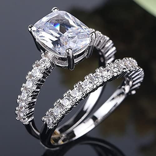 2023 Исклучителна целосна дијамантска прстен сет за жени ангажман цирконски прстен подароци за розово палецот прстен