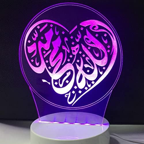 3Д Муслиман Алах Ислам Ноќно Светло Маса За Маса Оптичка Илузија Светилки 7 Светла ЗА Промена На Бојата ПРЕДВОДЕНА Столна Ламба Божиќ