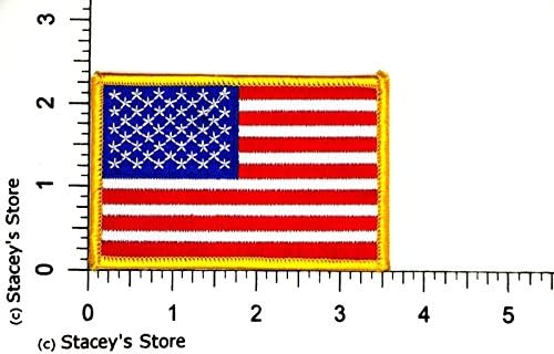 Закрпа За Знаме На САД Извезена Златна Граница, Апликација За Американско Знаме Лепенка Златна Граница, Знаме На Соединетите Држави