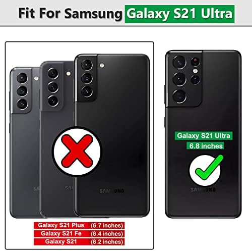 Компатибилен Со Samsung Galaxy S21 Ultra случај, S21 Ultra Случај СО HD Заштитник На Екранот Со Капакот На Слајд Камерата, 360°Ротација Прстен
