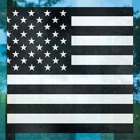 CGSignLab | „Црно/бело американско знаме -скара“ прозорецот | 8 x8