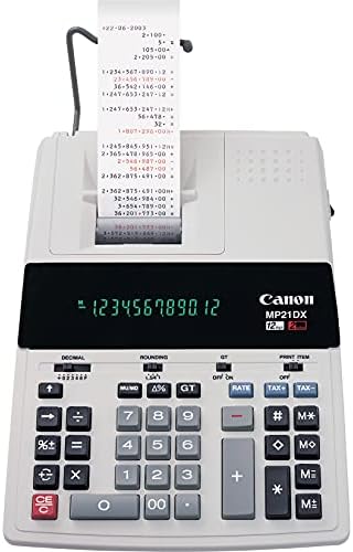 Калкулатор за печатење во боја на Canon CNMMP21DX, напојување со напојување со струја, 3,7 x 9 x 12.2 , бело, 1 секој