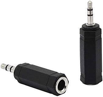 Cerrxian 3,5 mm 1/8 3 пол машки приклучок до 6,35 mm 1/4 инчен женски стерео џек аудио адаптер за слушалки за конвертор на конвертор-2