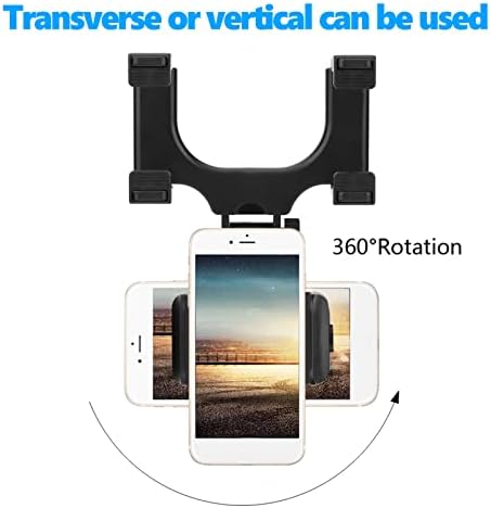 Држач за телефон со ретровизори за автомобил, 360 ° ротирачки заден преглед на ретровизорот за додатоци за ретровизори за задниот