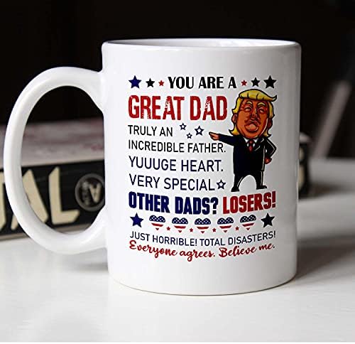 Продавница на минхкван Трамп тато кригла ти си одличен татко за роденден на таткото на таткото од датер син кафе кригла бела кригла