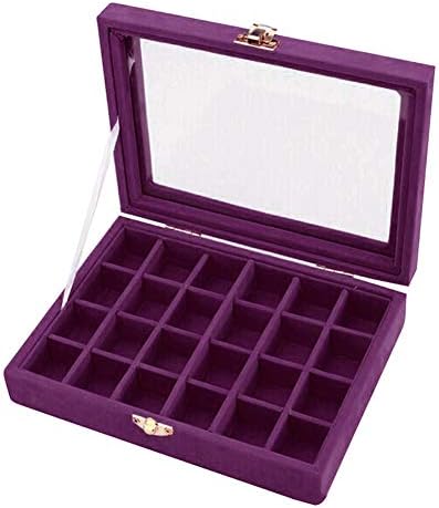 Кутија за накит во Пуфија со 24 решетки за шминка за нараквици за складирање на нараквици