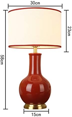 ZXZB табела за ламба за ламби со бакарна база, вазна расемамика биро за ламба E27 мека светлина Не заслепувачка ноќна светлина Спална соба за