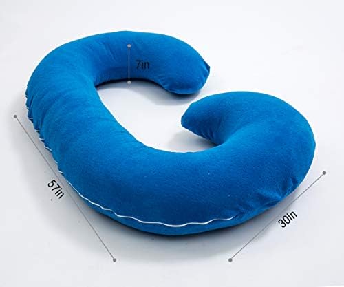 1 средна перница за бременост, перница во облик на Ц целото тело за поддршка на породилно, бремени жени перница за спиење со велур
