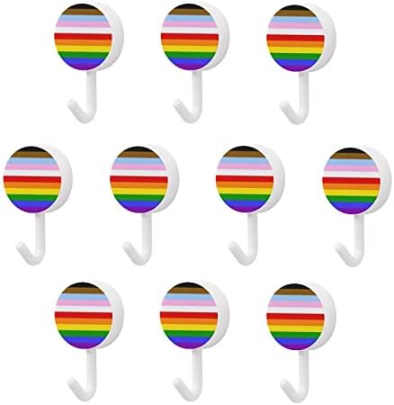ЛГБТ Виножито трансродова знаме на гордоста 10 парчиња пластична кука симпатична wallидна кука клуч за кука за домашна кујна