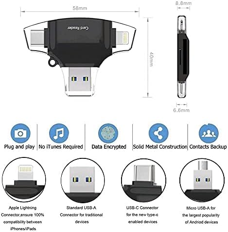 Boxwave Паметен Гаџет Компатибилен Со Realme 10 Pro+ - AllReader Sd Читач На Картички, Microsd Читач НА Картички SD Компактен USB