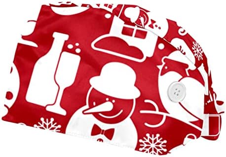 2 парчиња работни капачиња со коприва вратоврска назад буфантни капи за дишење на косата, шема на Behristman Behristman Snowman Bell