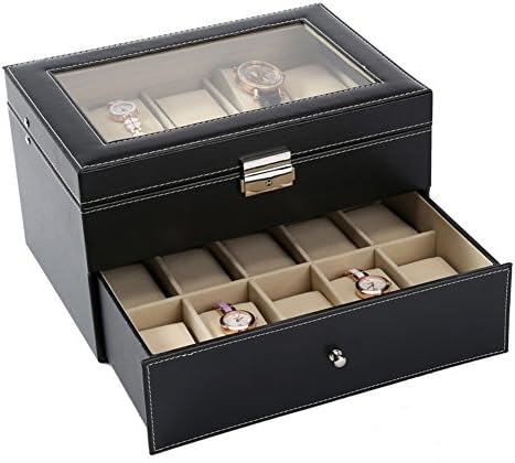 Хјџхв Декоративни Кутии За Накит, Двослојни 20-битни Додатоци За Сортирање Кутии За Складирање Часовници Прикажуваат кутии За Накит Со Голем Капацитет